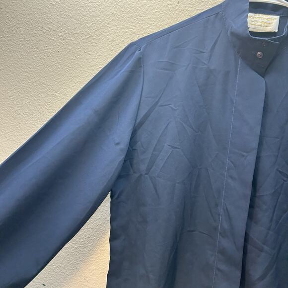 Vintage Country Sophisticates Pendleton Navy Blue Mandarin Collar Minimalist M - Picture 2 of 6